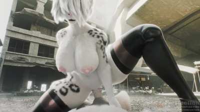 2B as a furry??? [MF] (furflection)