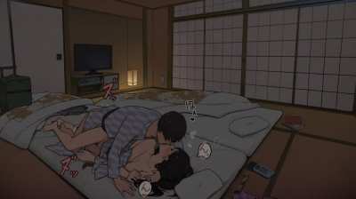 Couple sleeping at a hot spring inn