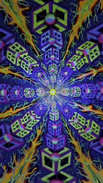 EBB & FLOW, UV glow art I finished today ! ✨