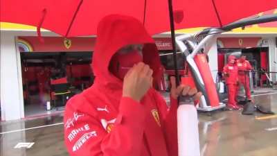 "Give your sound guy some bit of your umbrella, Johnny"