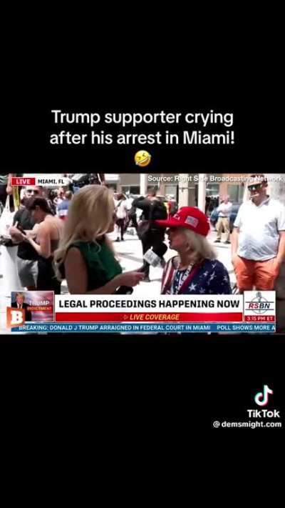 Woman having a meltdown over Trumps arrest… 