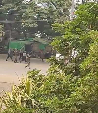 Soldiers in Myanmar are shooting at protestors in Mandalay. One man took a shot to the head and died. Snipers are shooting at even medical help.