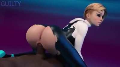 Gwen Stacy Bouncing Away (GuiltyK) [Spider-Man: Into the Spider-Verse]