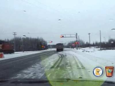 Semi truck vs train