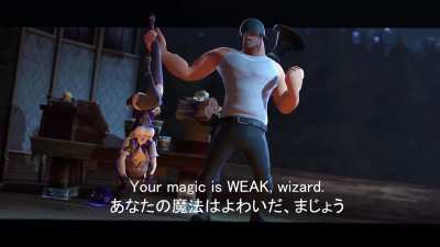 Watch as this pathetic wizard loses to a barbarian