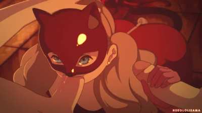 Anne Takamaki pleasing 2 dicks