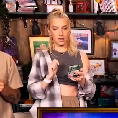 Courtney "moaning" in the "1-2-Switch Got Better" video 