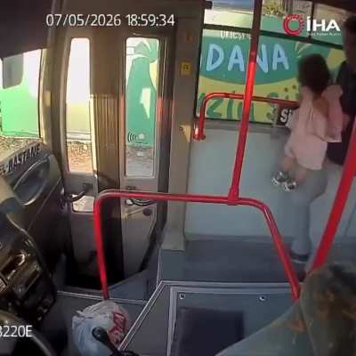 In Turkey, a 2-year-old girl crawled unnoticed into a public bus, before the driver heard her crying and safely returned her to her family.