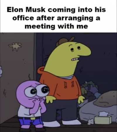 Elon Musk coming into his office