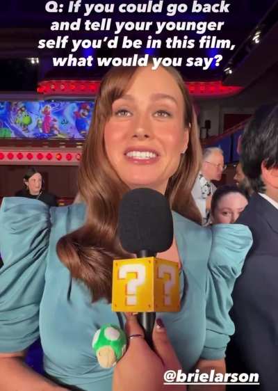 Brie Larson: If I could say something to my younger self, I&rsquo;d say you are not silly or weird because you play video games all the time. All of the hundreds of thousands of hours you put into every single Mario game is going to pay off when you&rsquo;re about 36