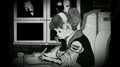 Looks like the LoFi Girl got a job at... oh god, SCP's Site 19? Ah geez, she has headphones on, she can't hear that theres a containment breach, ah fuck oh no