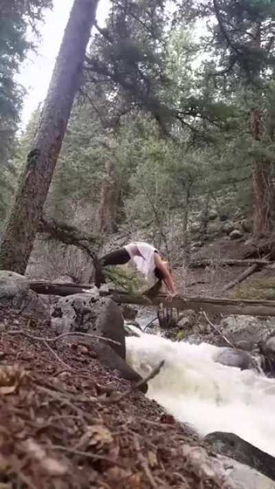 Practicing yoga with mother nature