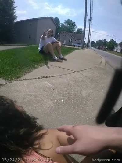 A man in Indiana flags a police officer for assistance in a domestic dispute. Officer gets involved, gets dragged by the woman's car, breaks two bones and makes the arrest