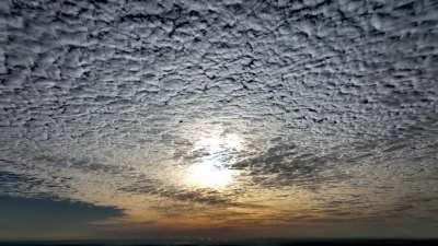 [OC] Fish Scale Sky With Sunray's Below.
