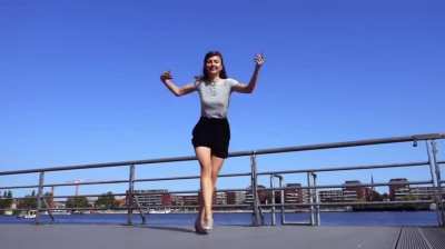 This woman dancing the Charleston.