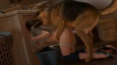 Juli stuck in the dryer and used by her dog (darktronicksfm)