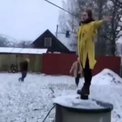 Standing on a well cover