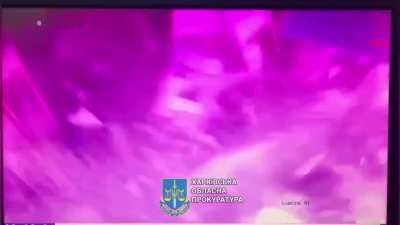 CCTV footage of inside the Epicenter hypermarket in Kharkiv as it was struck by Russian bombs yesterday
