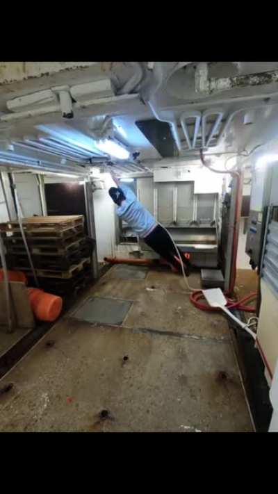 How it is inside a fishing boat during a storm!