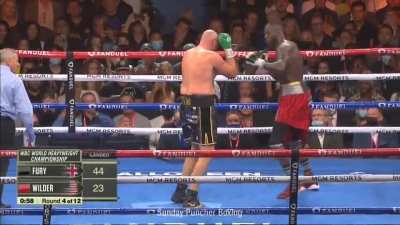 Deontay Wilder lands a right hand that ripples through Tyson Fury&rsquo;s entire body