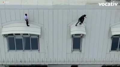 Rooftop Wall Walk - close call