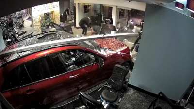 That man is lucky he wasn't hit by the car directly