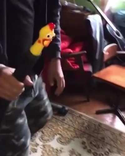 A squeaky chicken scream