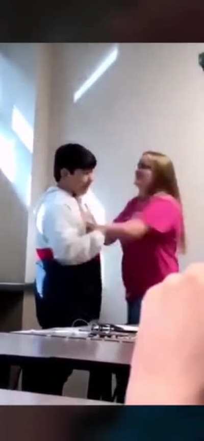 She did push him first