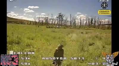 UA 81st Airmobile Brigade's "Apachi" drone team posted unusual footage showing a Russian soldier making no effort to defend himself from an incoming FPV strike drone. Published June 29, 2024