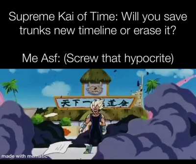 He on a consistent basis, changed his own or others timeline and he has to nerve to yell "I must protect the future ☝️🤓"