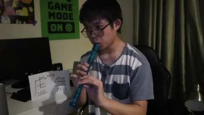 Playing Fubuki&rsquo;s void song on recorder I guess (plz don&rsquo;t die in new this was hell to transcribe)