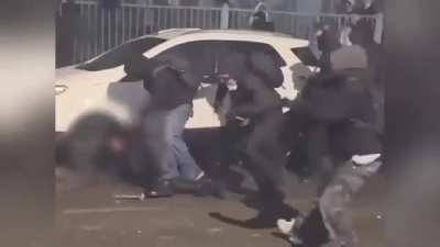 Officer brutally assaulted with kicks and a hammer during protest clashes