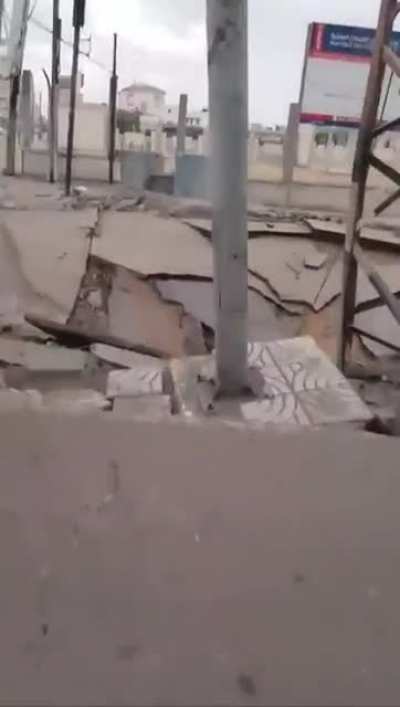Streets of Gaza left in ruins after Israeli bombardment.