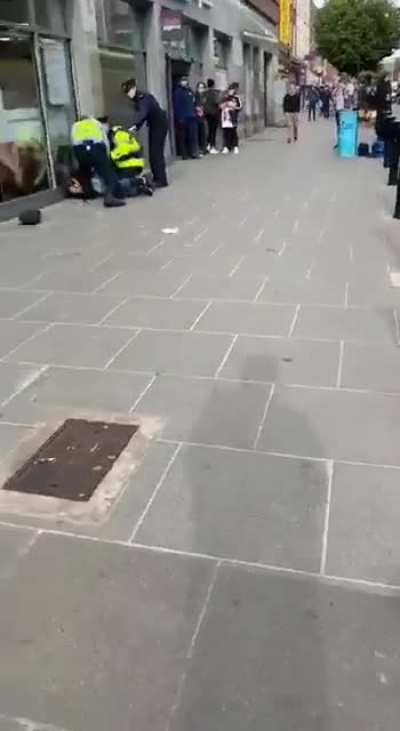 Armed man. Knife. No shots. Still alive.