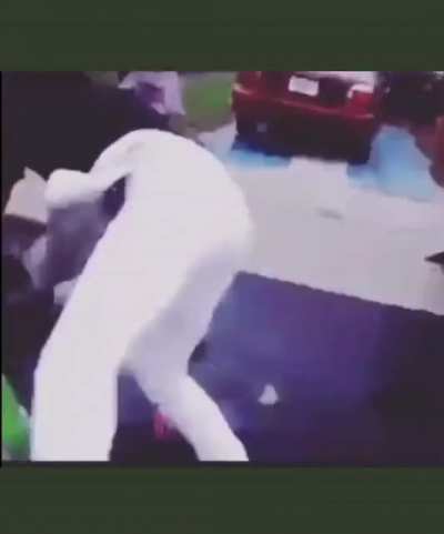 Bully gets beaten and dragged through a puddle