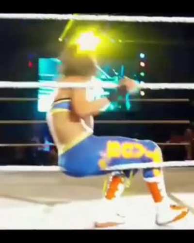 Its impossible for Bayley to lay flat on her back