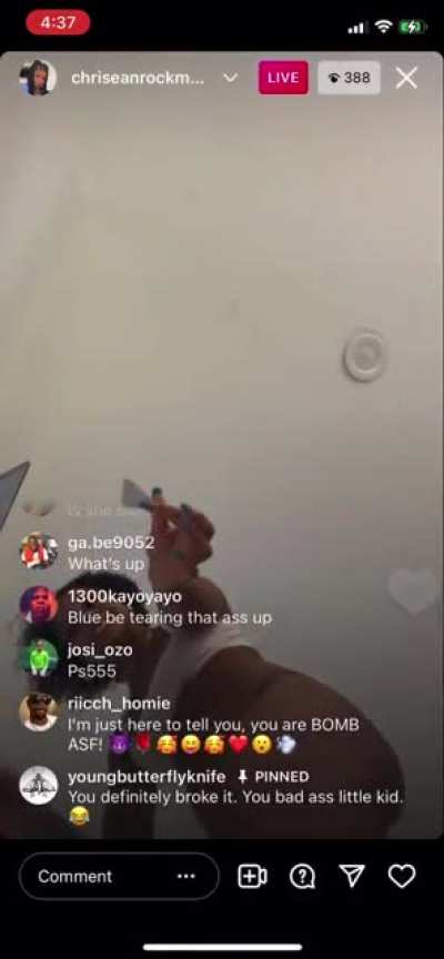 From yesterday&rsquo;s 15 minute live. Wasn&rsquo;t much worth saving. Just a bunch of drunk nonsense, but f*ck it, here it is. A Nip slip and some cheeks (the usual)