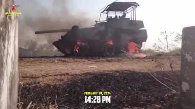 It's not often you see modern Chinese vehicles destroyed in combat. This Burmese PTL-02 was destroyed (along with another vehicle of the same type) by rebel forces in Punnagyun (western Burma