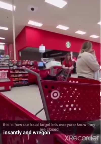 This is how a target let's customers know they're closed