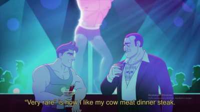 The main character and a villain of the Netflix cartoon about a gay superspy called "Q Force" spoke in Kazakh (apparently)