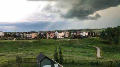 Twistin&rsquo; the night away. No funnel cloud but darned close IMO! Taken at Sage Hill about five minutes before the alert.
