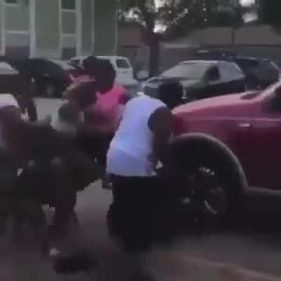 Woman with baseball bat takes on much bigger guy
