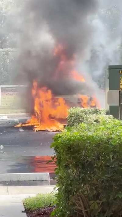 I heard a loud bang, and started to smell smoke, this is what I walked down to find.