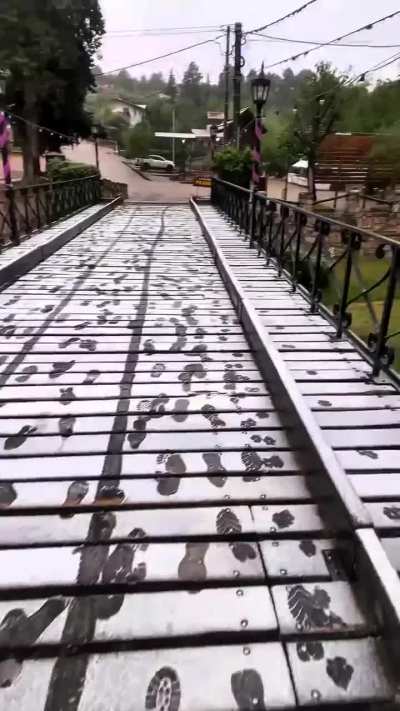 Nevó en Primavera en La Cumbrecita , Córdoba