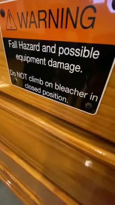 Don&rsquo;t climb the bleachers