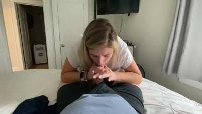 Making me blow him until I get him off in my mouth. He knows the school bus will show up any minute. He pays my bills and they&rsquo;re my ex&rsquo;s kids, so he tests my loyalty. His needs cum first.