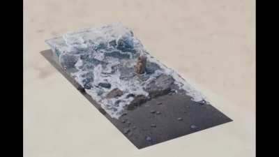 Simulated a beach with Flip Fluid. Looks NEAT!