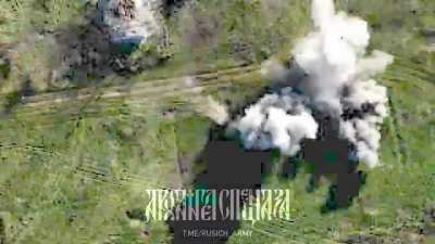 ukrainian armored vehicle gets suddenly and violently removed from existence