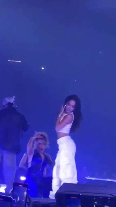 Becky twerking on stage at a concert in LA