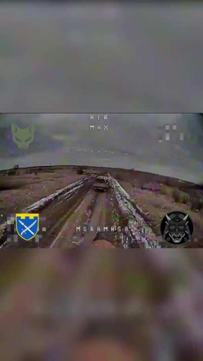 Fully loaded Russian logistic truck gets hit by a Ukrainian drone and explodes 